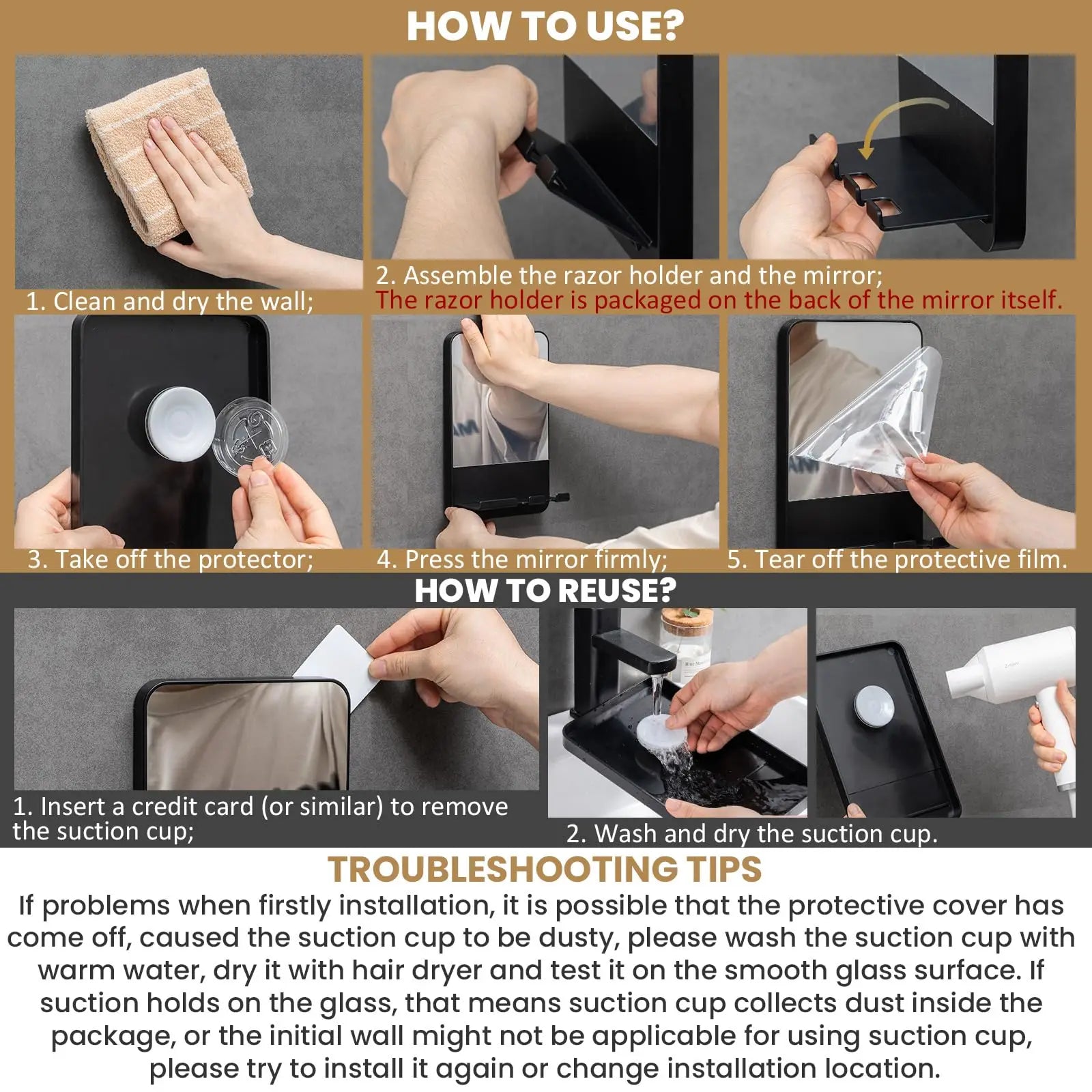 Fogless Shower Mirror