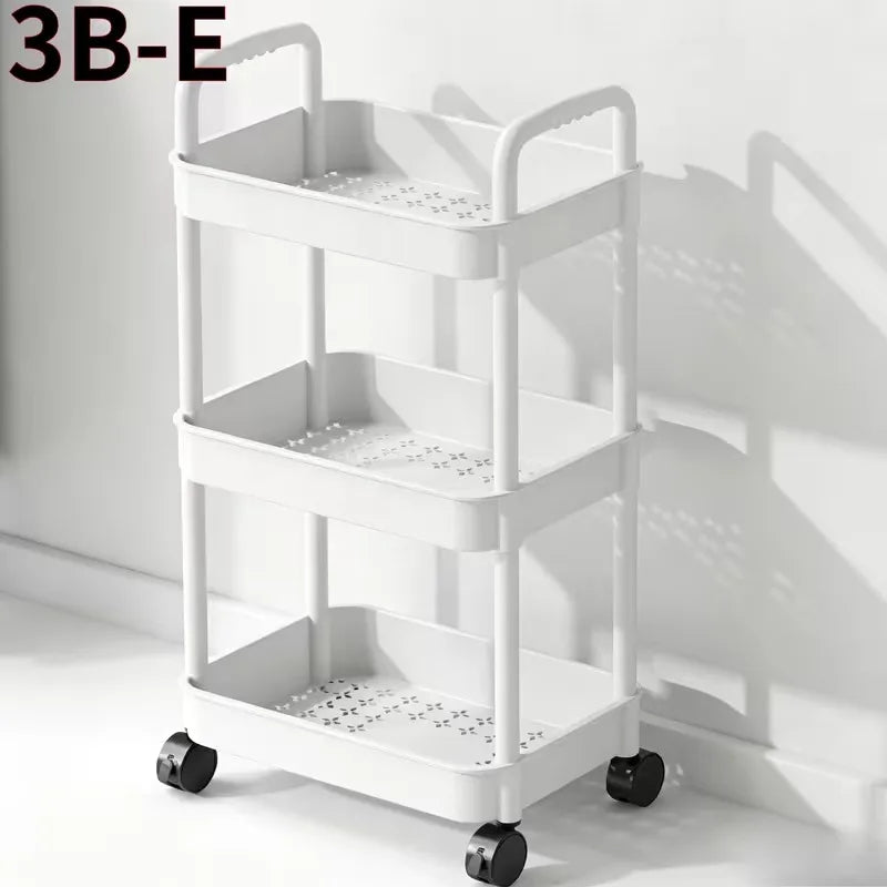 3-Tier Rolling Storage Cart – Bathroom, Kitchen & Office Organizer on Wheels