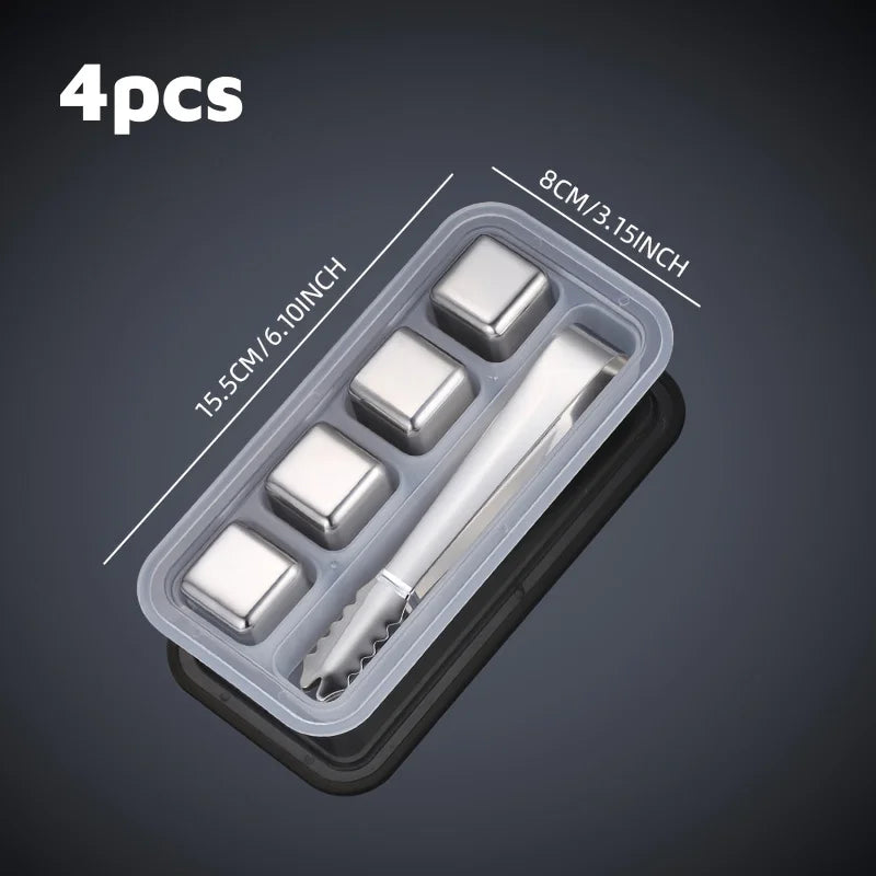 Stainless Steel Whiskey Chilling Cubes – Keep Drinks Cold Without Diluting