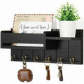 Rustic Wood Key Holder with Shelf – Wall-Mounted Entryway Organizer