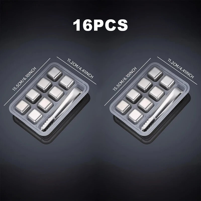 Stainless Steel Whiskey Chilling Cubes – Keep Drinks Cold Without Diluting