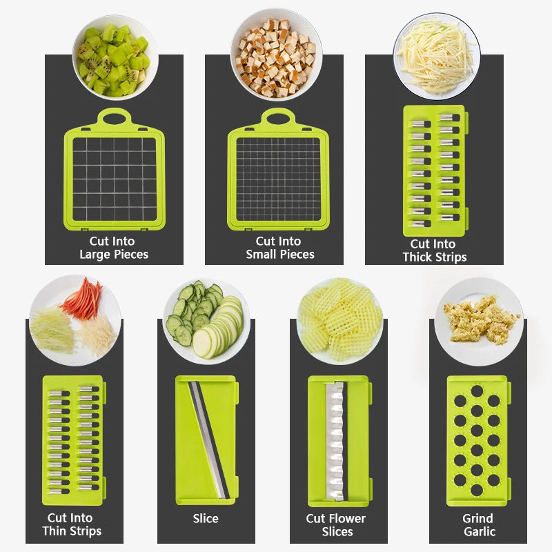 14-in-1 Vegetable Chopper – Chop, Dice & Grate in Seconds