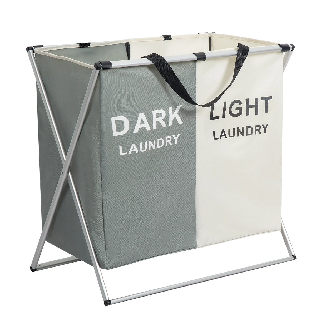 Foldable 3-Section Laundry Hamper – Pre-Sort Darks, Lights & Colors