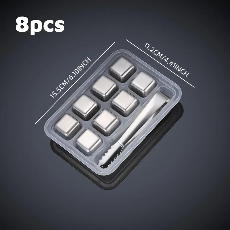 Stainless Steel Whiskey Chilling Cubes – Keep Drinks Cold Without Diluting