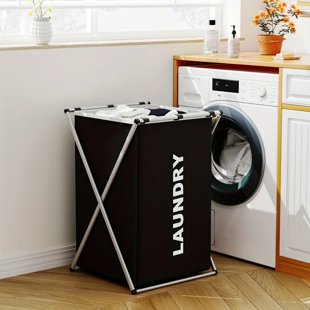 Foldable 3-Section Laundry Hamper – Pre-Sort Darks, Lights & Colors
