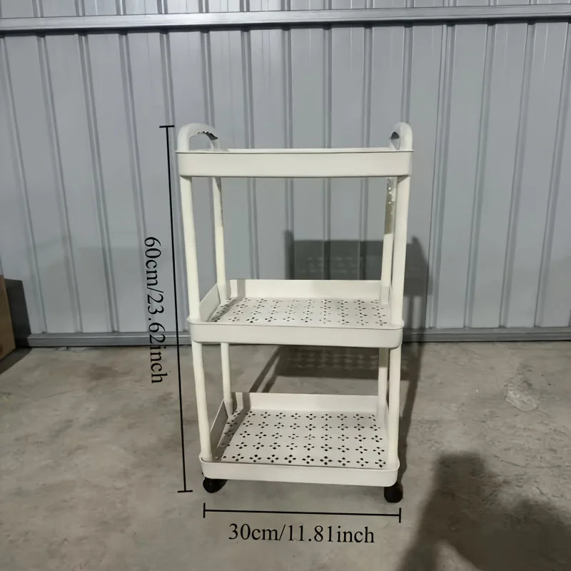 3-Tier Rolling Storage Cart – Bathroom, Kitchen & Office Organizer on Wheels