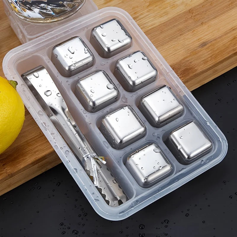 Stainless Steel Whiskey Chilling Cubes – Keep Drinks Cold Without Diluting