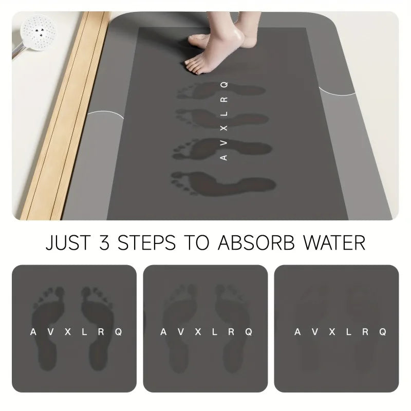 Diatomite Stone Bath Mat – Fast-Drying, Non-Slip Shower Mat