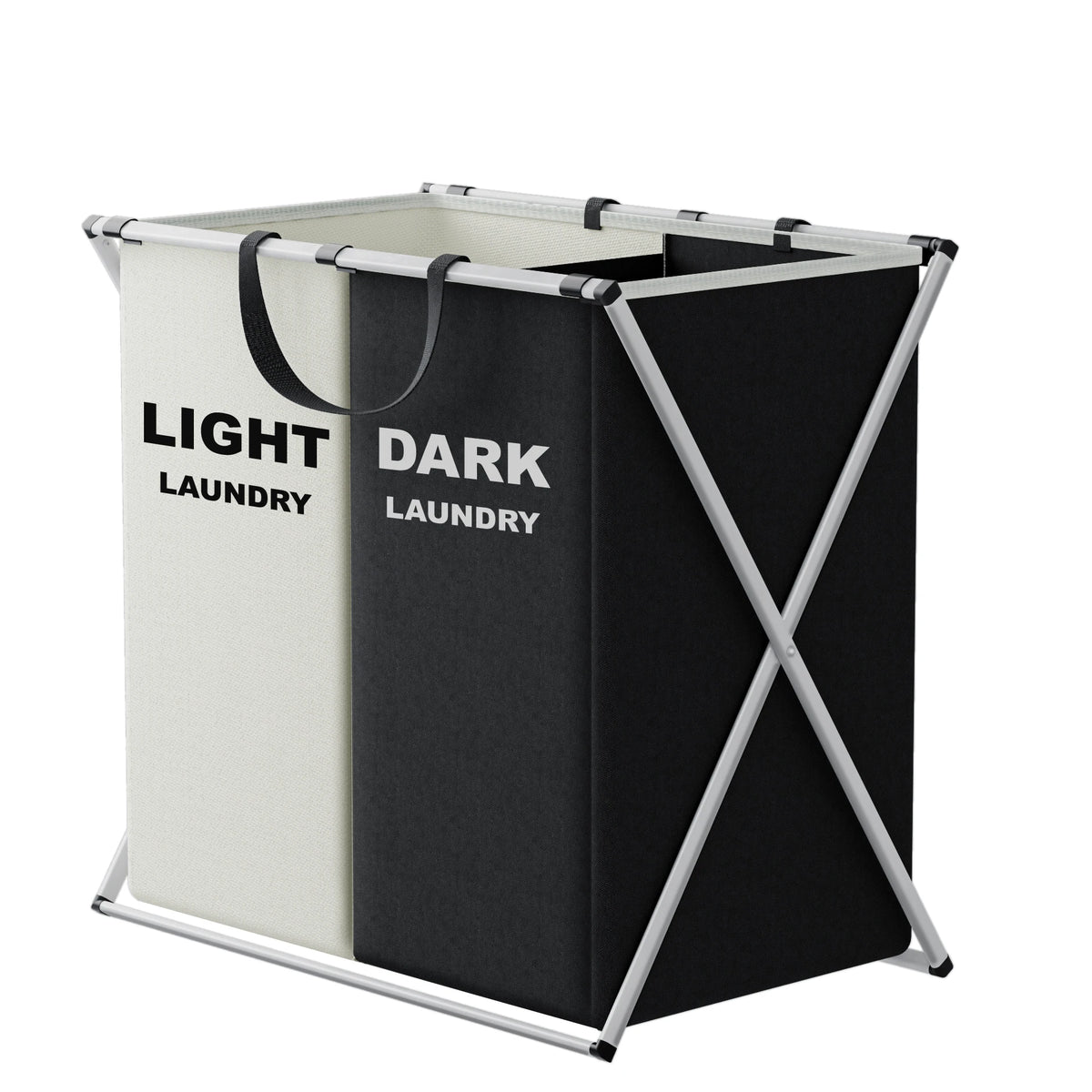 Foldable 3-Section Laundry Hamper – Pre-Sort Darks, Lights & Colors